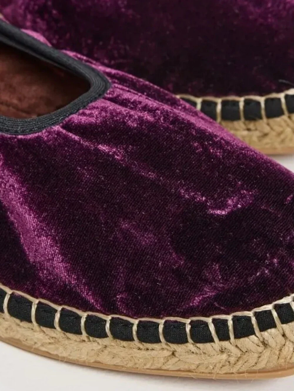 Anthropologie Naguisa Life Purple Velvet Allium Espadrille Flat Spain Sz 36 Boho